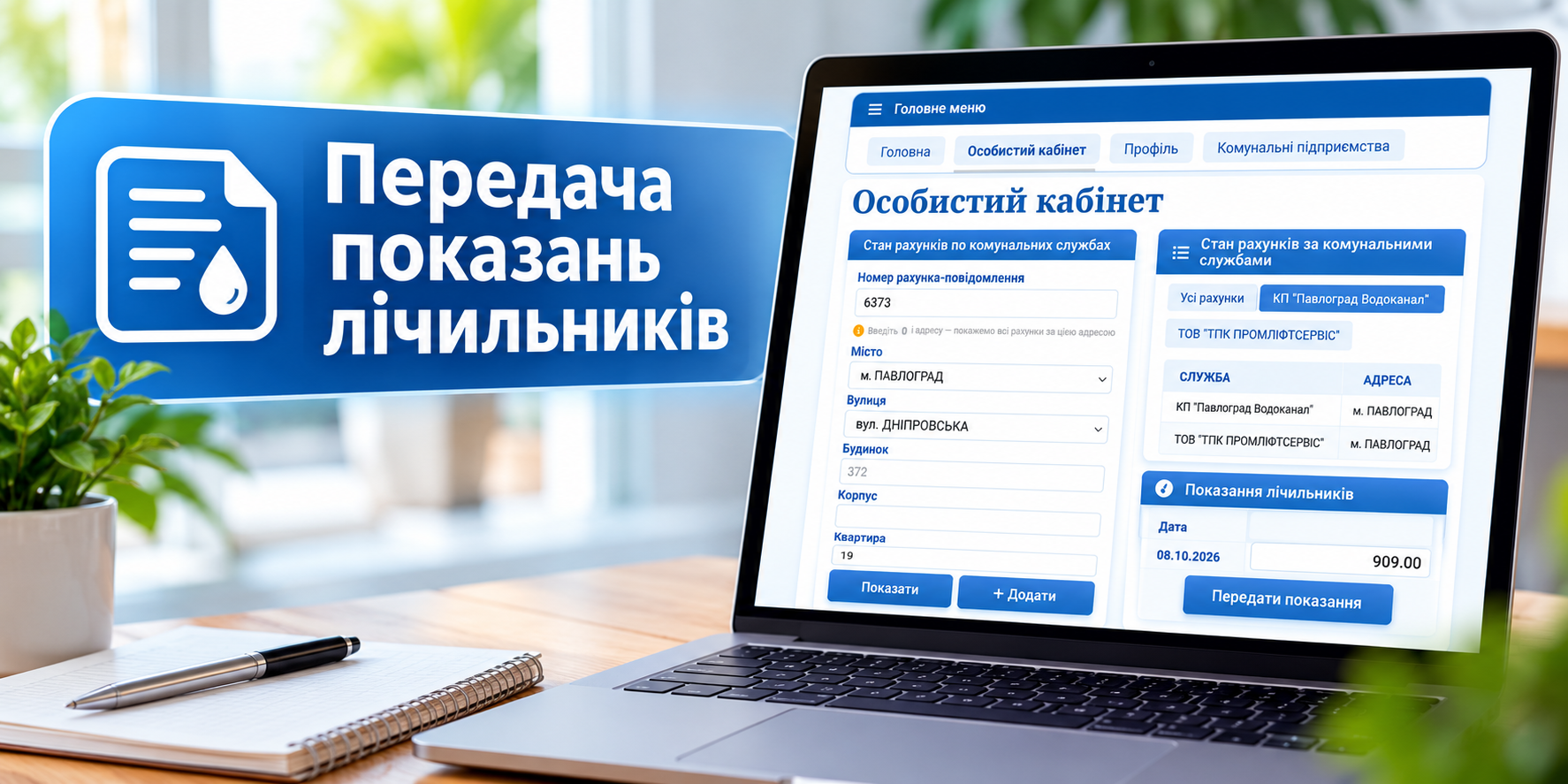 Де ж зараз заносити показники лічильників? повна інструкція